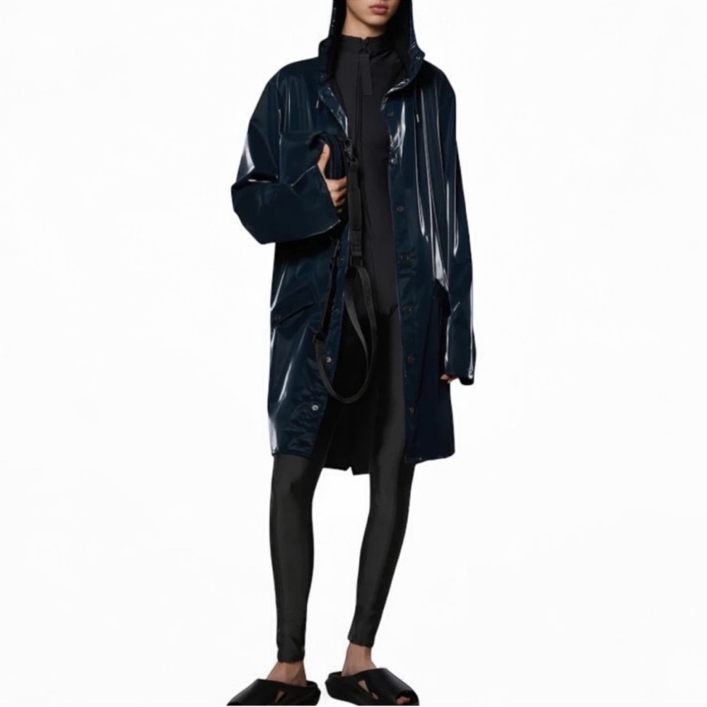 Women's Rains Navy Hooded Raincoat- New with tags
